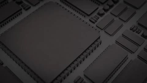 The Black PCB Board for It to Technology concept 3d Rendering. 库存插图