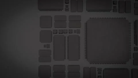 The Black PCB Board for It to Technology concept 3d Rendering. イラスト素材