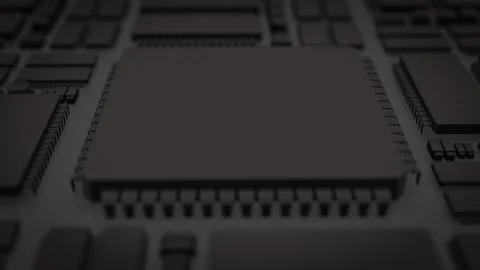 The Black PCB Board for It to Technology concept 3d Rendering. Illustrazione stock