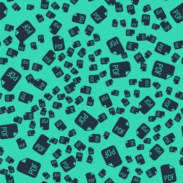 Black PDF file document. Download pdf button icon isolated seamless pattern on Stock Illustration