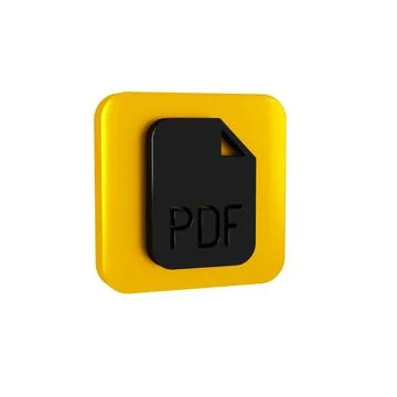 Black PDF file document. Download pdf button icon isolated on transparent Illustrazione stock