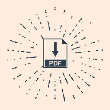 Black PDF file document icon isolated on beige background. Download PDF button 스톡 일러스트