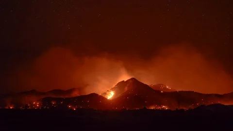 Black peak fire 7/25/2016 Stock Footage 91080796