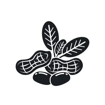 Black peanut vector illustration element concept design template Stock Illustration