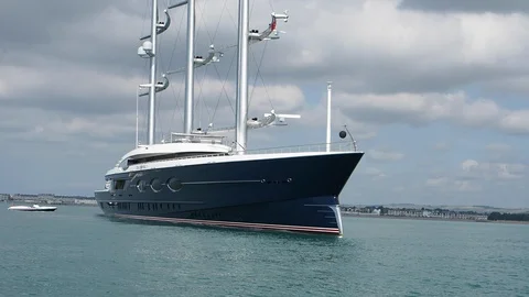 BLACK PEARL SUPER YACHT Stock Footage