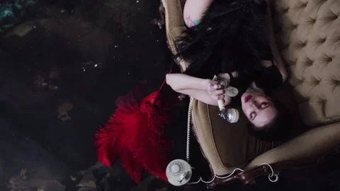 Black peignoir Stock Footage 143219978