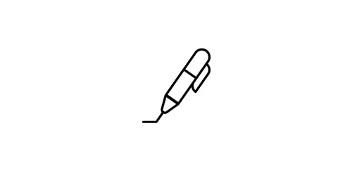 Black pen icon draws a line animation isolated on white background Stock Footage 339879422