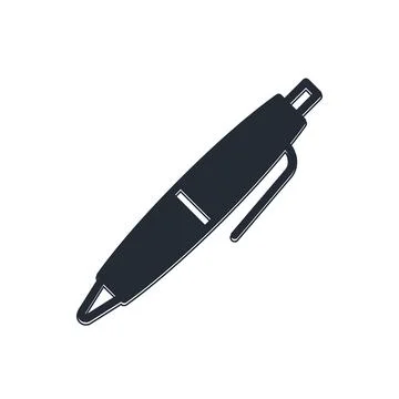 Black Pen icon isolated on white background.  Vector Stock Illustration