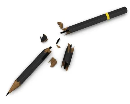 Black pencil is broken 스톡 일러스트