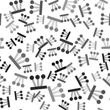 Black Pendulum icon isolated seamless pattern on white background. Newtons 스톡 일러스트