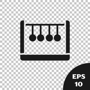 Black Pendulum icon isolated on transparent background. Newtons cradle. Vector イラスト素材