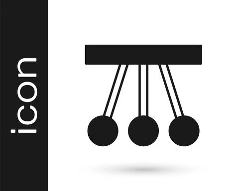 Black Pendulum icon isolated on white background. Newtons cradle. Vector 스톡 일러스트