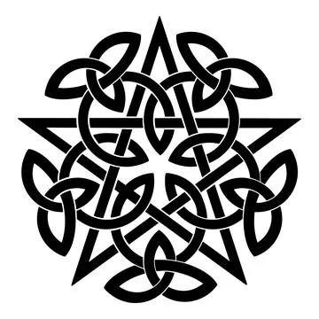 Black pentagram with celtic knots Stock-Illustration