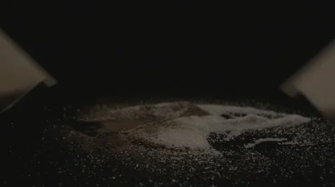 Black pepper and salt thrown and mixed on the table Stock Footage 62640164