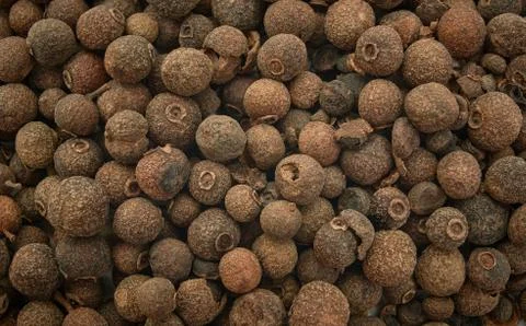 Black pepper background texture. Top view. Stock Photos