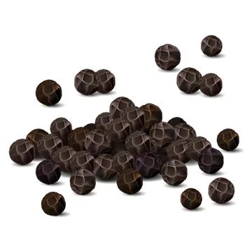 Black pepper closeup vector illustration Stock Illustration