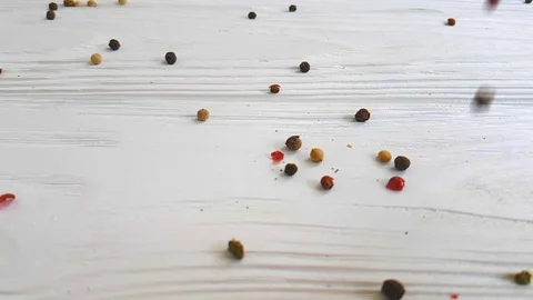 Black pepper drops slow motion Stock Footage 89252925
