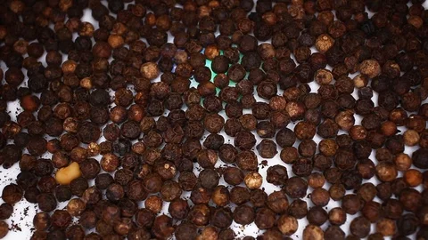 Black pepper ground pepper whole grains Stock Footage 113200829
