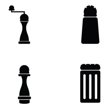 Black pepper icon set Stock Illustration