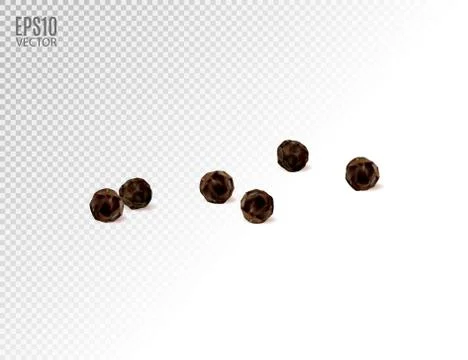 Black pepper isolated on transparent background. Spices. Stock Illustration