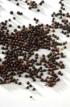 Black pepper on a light background Stock Photos
