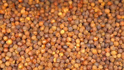 Black pepper on market close up Stock Footage 153377117