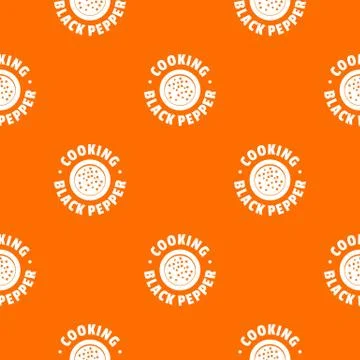Black pepper pattern vector orange Illustrazione stock