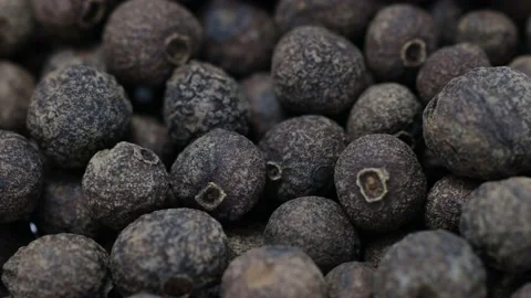 Black pepper in peas close-up rotates in circle Video stock 230041044