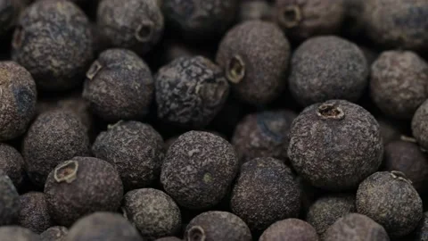 Black pepper peas rotate in a circle. hot spice Video stock 230041097