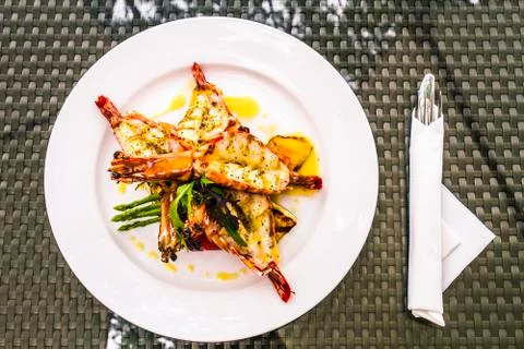 Black Pepper Prawns Stock Photos