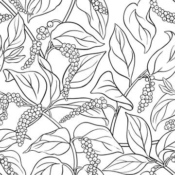 Black pepper seamless pattern Stock Illustration