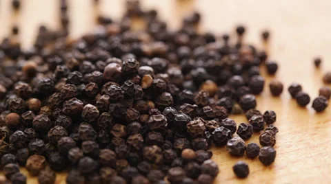 Black pepper seed close up Stock Footage