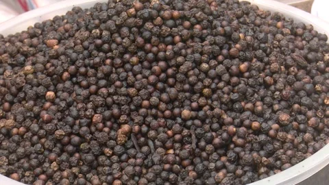 Black Pepper Seeds Close-Up View Stock Footage 321465444