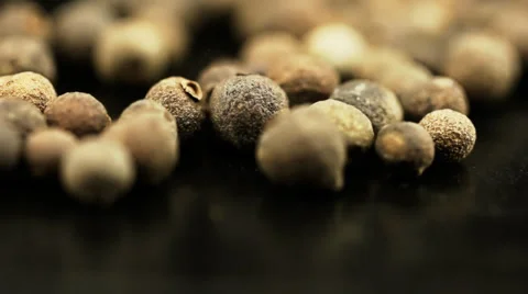 Black pepper spice HD macro footage Stock Footage 33289268