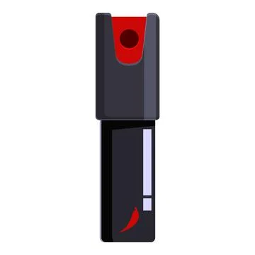 Black pepper spray for self defense with red cap Stock Illustration