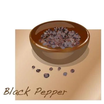 Black pepper vector isolated Stock Illustration