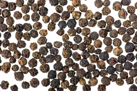 Black pepper on white background Stock Photos