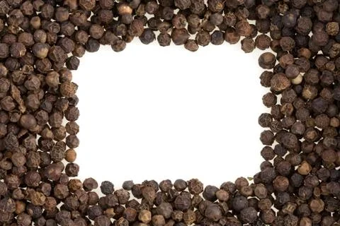 Black pepper on white background Stock Photos