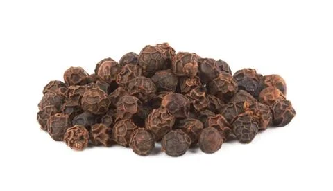 Black pepper on white Stock Photos