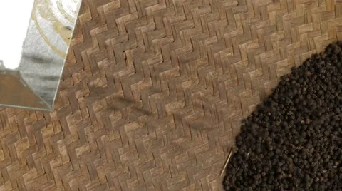 Black Peppercorns Falling Stock Footage 61462178