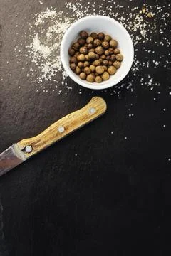 Black peppercorns Stock Photos