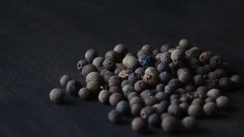 Black peppercorns rotating Stock Footage 101763133