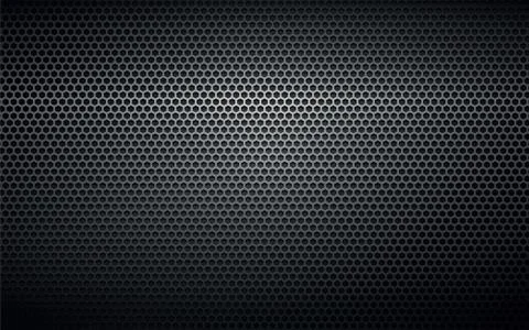 Black perforated metal background texture Stock Illustration