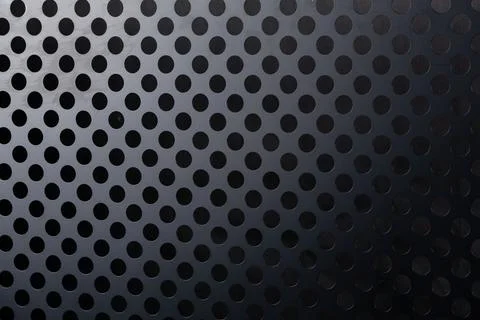 Black Perforated metal sheet texture with round large holes Stock Illustration