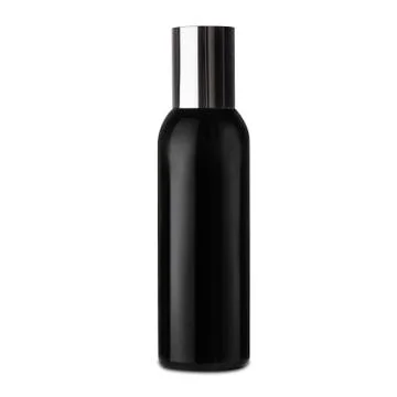 Black perfume 3D model bottle isolated on white background Stock Photos