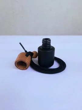 Black perfume bottle Stock Photos
