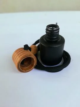 Black perfume bottle Stock Photos