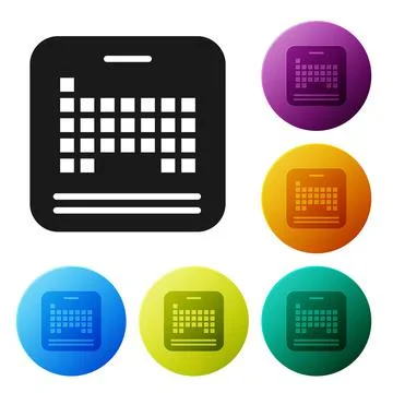 Black Periodic table of the elements icon isolated on white background. Set i Stock Illustration