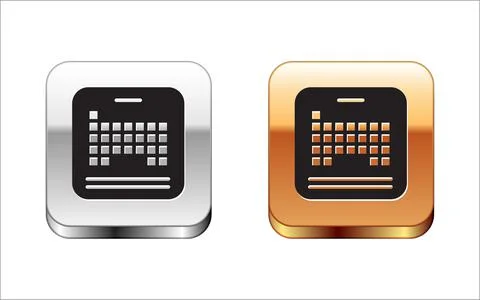 Black Periodic table of the elements icon isolated on white background. Silver Stock Illustration