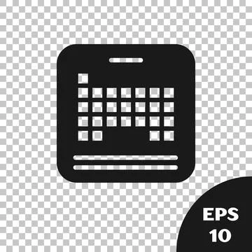 Black Periodic table of the elements icon isolated on transparent background Stock Illustration